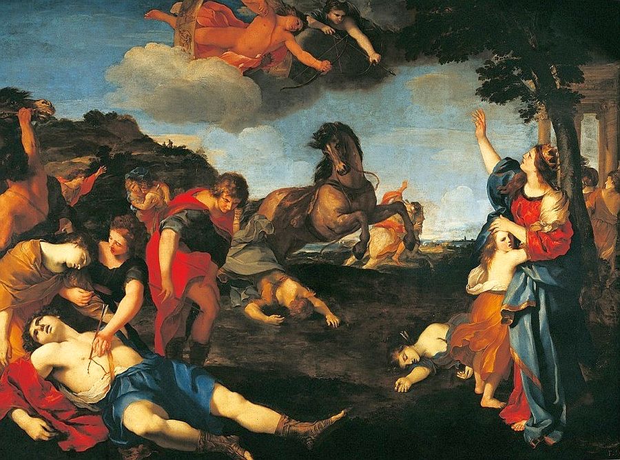  una trahens haerentia viscere tela 