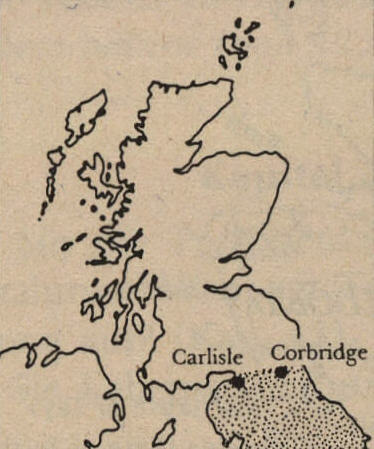 bearbeitete Karte aus Tacitus, De vita et moribus Iulii Agricolae - Aschendorff 1992