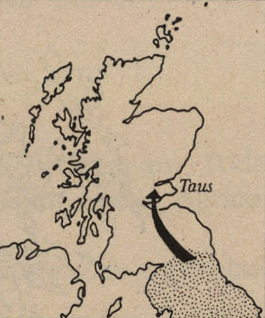 bearbeitete Karte aus Tacitus, De vita et moribus Iulii Agricolae - Aschendorff 1992