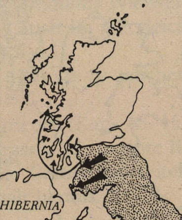 bearbeitete Karte aus Tacitus, De vita et moribus Iulii Agricolae - Aschendorff 1992